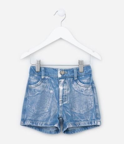 Short Infantil en Jeans con detalle en Foil Metalizado - Talle 1 a 5 años