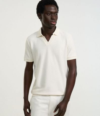Remera Polo Comfort en Algodón con Textura