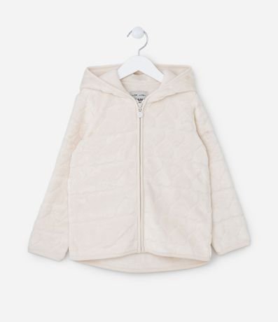 Campera Infantil en Fleece con Textura de Corazones - Talle 5 a 14 años