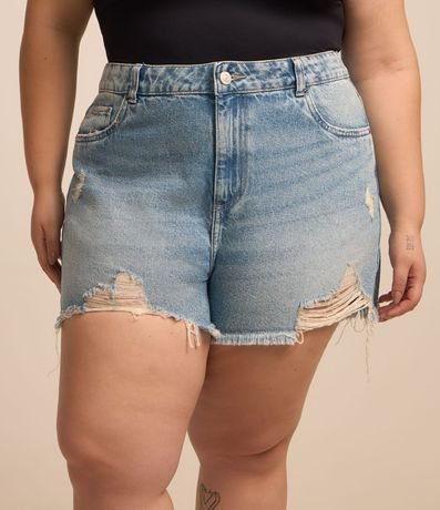 Short Boyfriend en Jeans con Deshilachados Curve & Plus Size 2