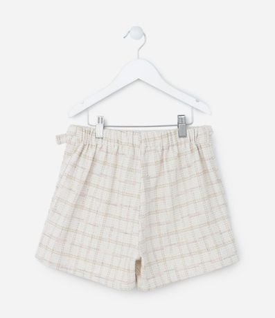 Short Pollera Sobre Infantil en Tweed con Estampa de Cuadros - Talle 5 a 14 años 2
