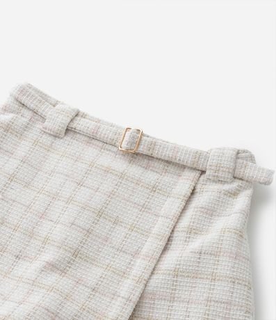 Short Pollera Sobre Infantil en Tweed con Estampa de Cuadros - Talle 5 a 14 años 5
