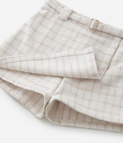 Short Pollera Sobre Infantil en Tweed con Estampa de Cuadros - Talle 5 a 14 años 6