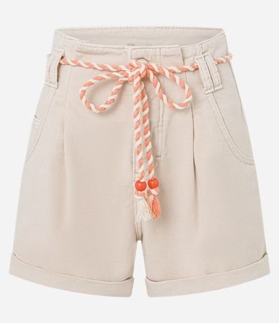 Short Baggy en Sarga con Cinturón Cordón 4