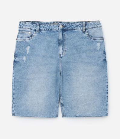 Bermuda en Jeans Efecto Mármol con Bajo Acortado Curve & Plu Size 6