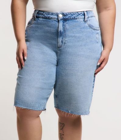 Bermuda en Jeans Efecto Mármol con Bajo Acortado Curve & Plu Size 2