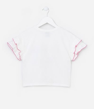 Blusa Corta Infantil con Volados y Estampa Floral - Talle 5 a 14 Años 2