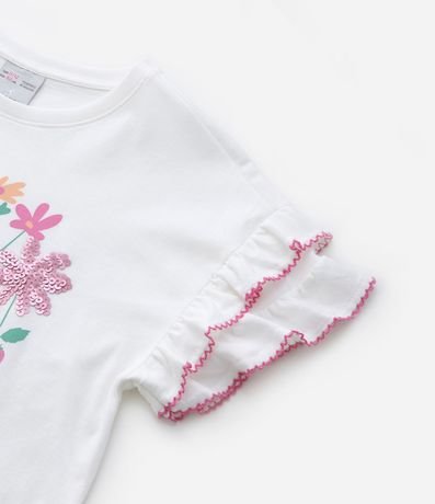Blusa Corta Infantil con Volados y Estampa Floral - Talle 5 a 14 Años 4