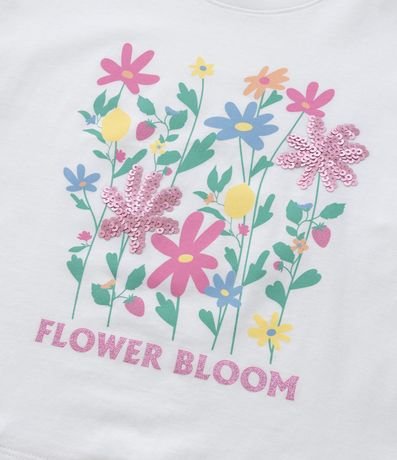 Blusa Corta Infantil con Volados y Estampa Floral - Talle 5 a 14 Años 5