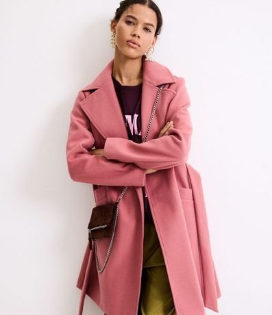 Saco Alargado en Polivelour con Cinturón de Tejido 2