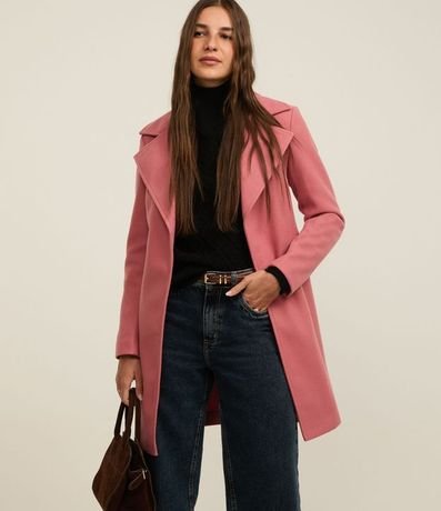 Saco Alargado en Polivelour con Cinturón de Tejido 3