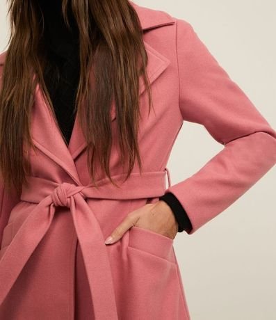 Saco Alargado en Polivelour con Cinturón de Tejido 5