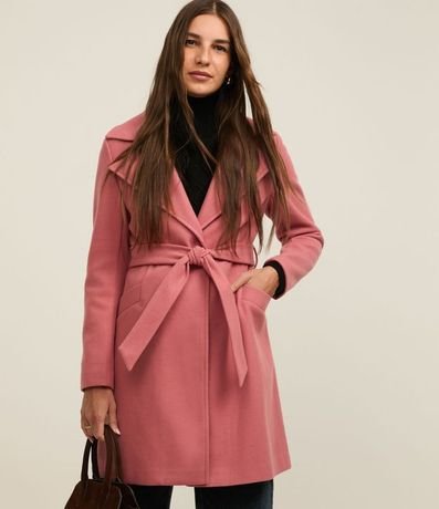 Saco Alargado en Polivelour con Cinturón de Tejido 7