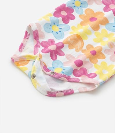 Body Infantil en Algodón con Estampa Floral - Talle 0 a 18 meses 5