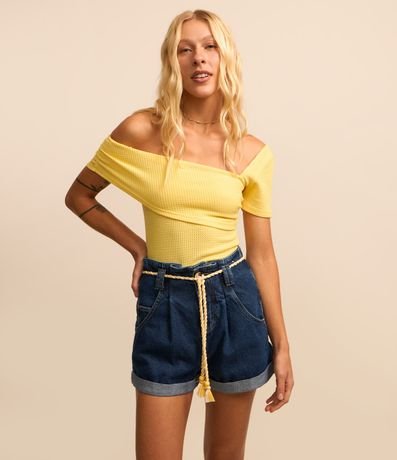 Short Baggy en Jeans con Cinturón Cordón 2