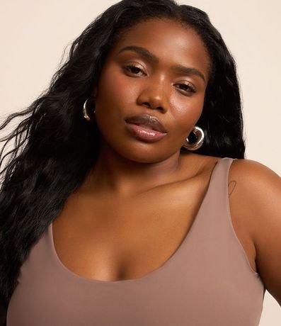 Blusa Musculosa en Poliamida con Breteles Anchos Curve & Plus Size 3