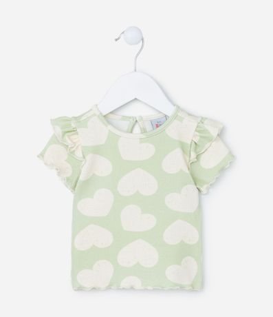 Blusa Infantil Acanalada con Volados - Talle 3 a 18 meses