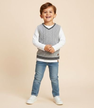 Chaleco Infantil en Punto con Textura - Talle 1 a 5 años