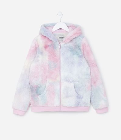 Campera Infantil en Fleece Peluciada con Estampa Tie Dye - Talle 5 a 14 años