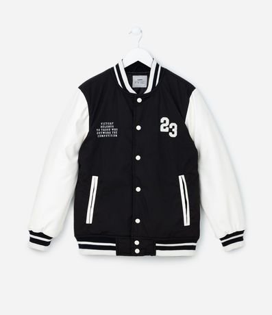 Campera Bomber Infantil con Bordado Frente y Espalda - Talle 5 a 14  Anos