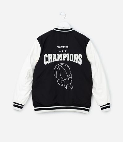 Campera Bomber Infantil con Bordado Frente y Espalda - Talle 5 a 14  Anos 2