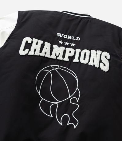 Campera Bomber Infantil con Bordado Frente y Espalda - Talle 5 a 14  Anos 4