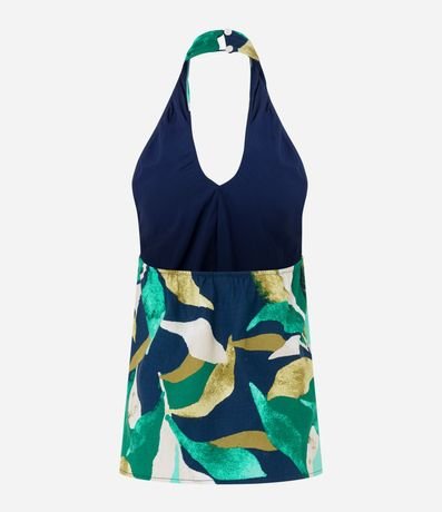 Blusa en Viscolino con Estampa de Follaje y Detalle Traspasado 6