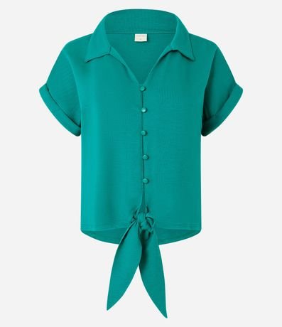 Camisa en Viscosa con Lazo en el Bajo 10