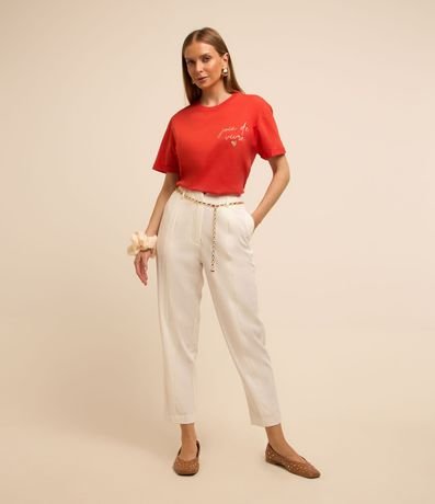 Blusa en Algodón con Bordado Joie de Vivre y Corazón de Strass 2