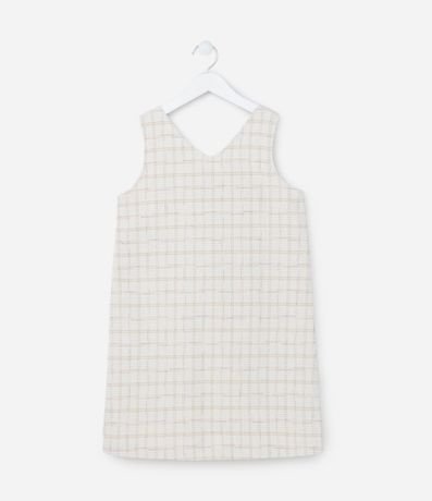 Vestido Infantil en Tweed de Cuadros con Botones de Strass - Talle 5 a 14 años 2
