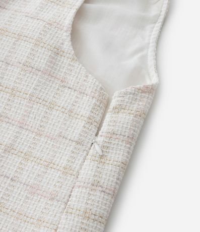 Vestido Infantil en Tweed de Cuadros con Botones de Strass - Talle 5 a 14 años 3