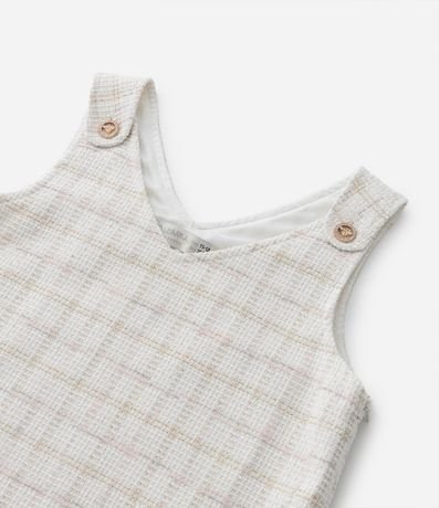 Vestido Infantil en Tweed de Cuadros con Botones de Strass - Talle 5 a 14 años 5