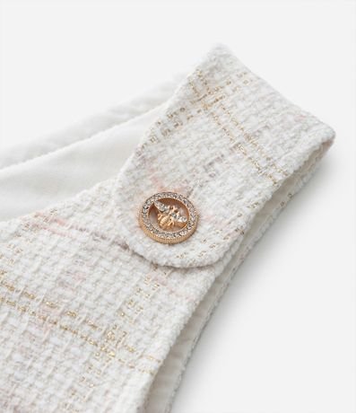 Vestido Infantil en Tweed de Cuadros con Botones de Strass - Talle 5 a 14 años 6