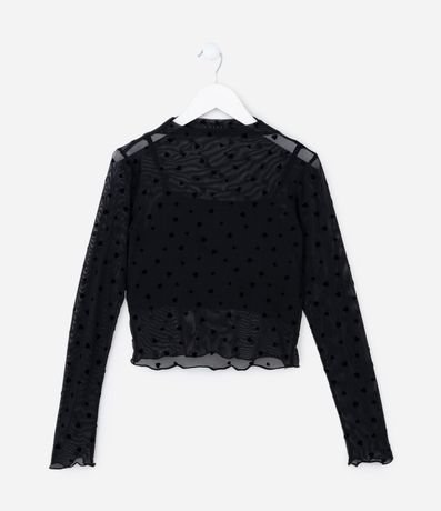 Blusa Infantil en Tul con Superposición - Talle 5 a 14 años