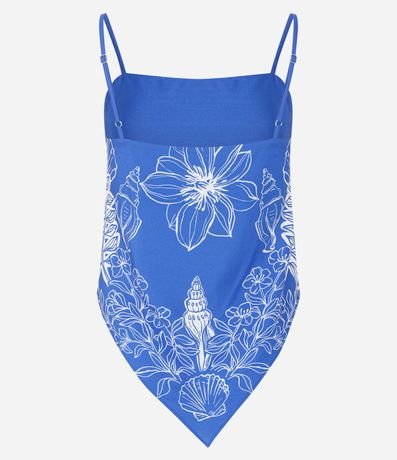 Blusa de Breteles en Viscosa con Bajo en V y Estampa Floral Tropical 6