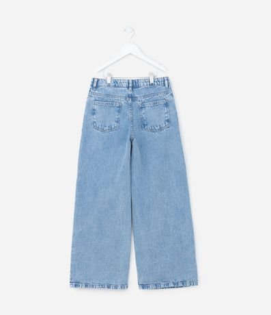 Pantalón Wide Leg Infantil en Jeans con Mariposas Estampadas - Talle 5 a 14 años 2