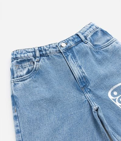 Pantalón Wide Leg Infantil en Jeans con Mariposas Estampadas - Talle 5 a 14 años 5