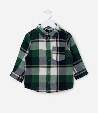 Camisa Infantil en Franela con Estampa de Cuadros - Talle 1 a 6 años 1