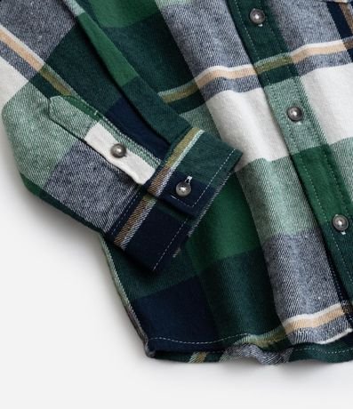 Camisa Infantil en Franela con Estampa de Cuadros - Talle 1 a 6 años 4