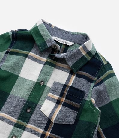Camisa Infantil en Franela con Estampa de Cuadros - Talle 1 a 6 años 5
