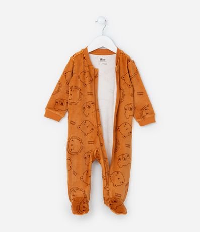 Mono Largo Infantil en Plush con Estampa Animalitos y Pie Cerrado - Talle RN a 24 meses 8