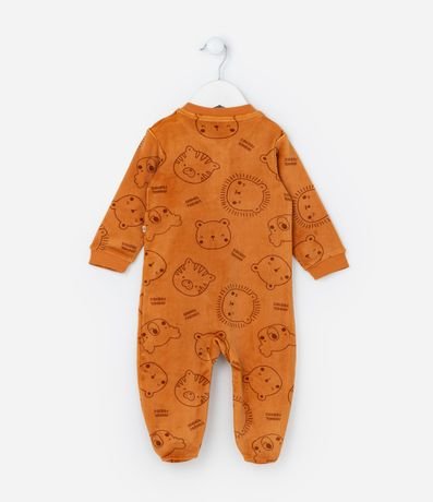 Mono Largo Infantil en Plush con Estampa Animalitos y Pie Cerrado - Talle RN a 24 meses 3