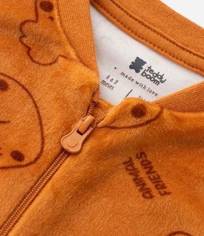 Mono Largo Infantil en Plush con Estampa Animalitos y Pie Cerrado - Talle RN a 24 meses 5