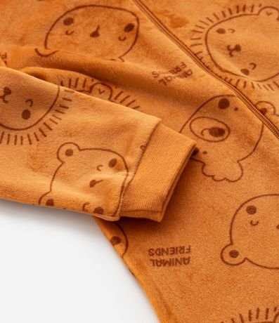 Mono Largo Infantil en Plush con Estampa Animalitos y Pie Cerrado - Talle RN a 24 meses 7