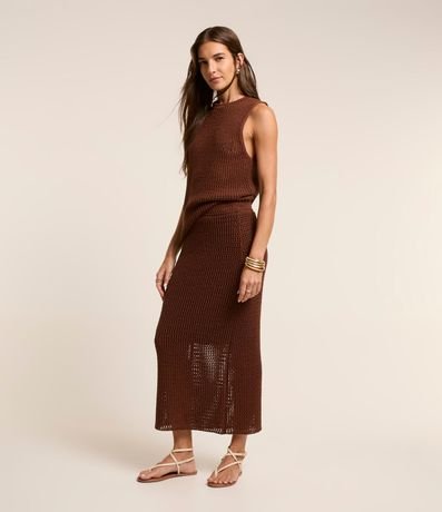 Pollera Midi Tricot Texturizada