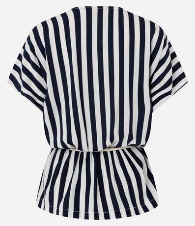 Blusa en Viscolino Rayada con Cinturón Cuerda 7