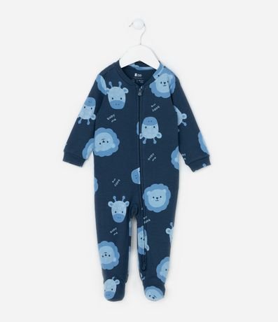 Mono Infantil en Suedine con Pie y Estampa Animalitos - Talle RN a 24 meses