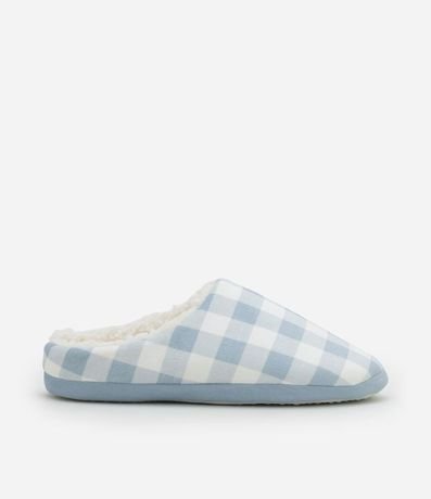 Pantufla Cerrada con Estampado de Cuadros
