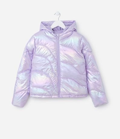 Campera Puffer Infantil Holográfica - Talle 5 a 14 años