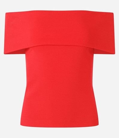 Blusa Hombro a Hombro en Rib con Escote Plegado 4